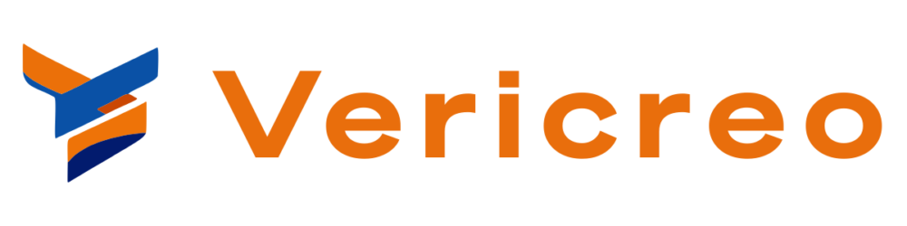 Vericreo logo with blue and orange V symbol and wordmark