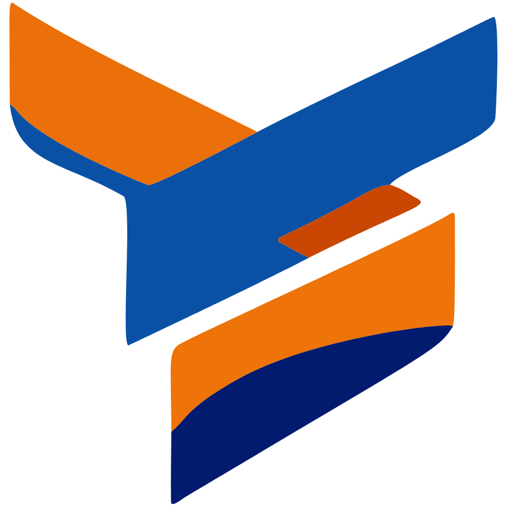 Vericreo logo icon featuring a stylized geometric V mark in blue and orange with layered, angular shapes on a transparent background.